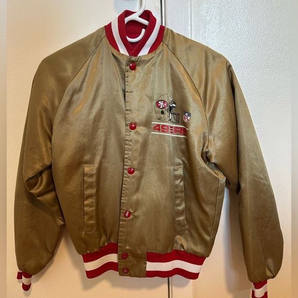 Jackets & Blazers - Vintage Gold Satin 49ers Bomber Jacket